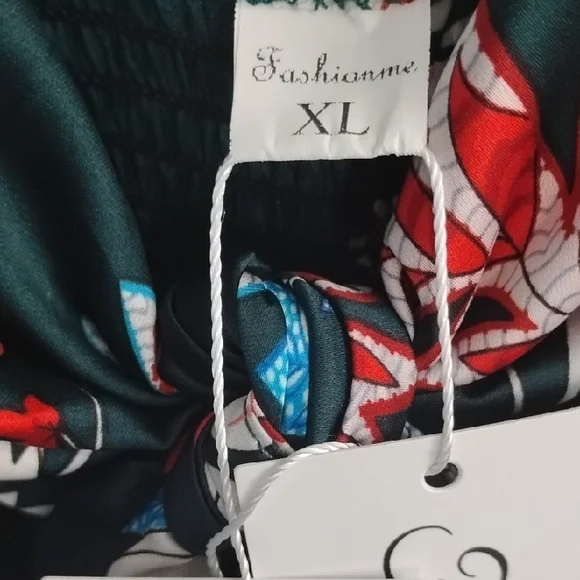 NWT Fashionme Floral V-Neck Spaghetti-Strap Maxi Dress Size XL - Picture 3 of 9